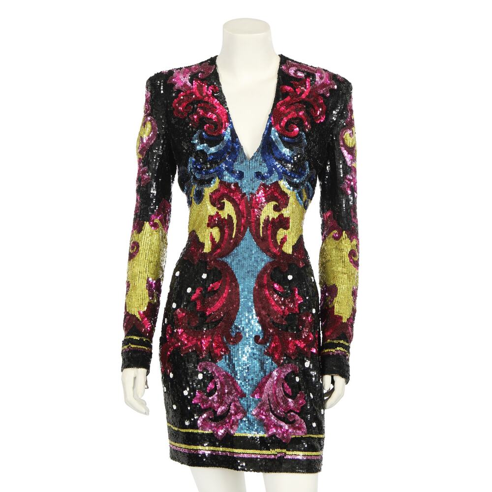Balmain by Olivier Rousteing multicoloured sequined mini dress